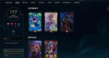 Conta full champs com 177 skins TOPS