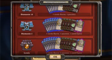 Conta Hearthstone para iniciantes com muitos pacotes