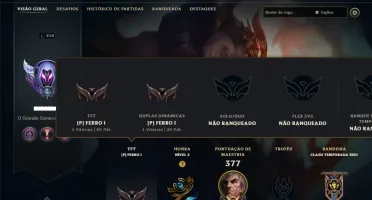 Unranked com 100 Champs e 109 Skins +2 Prestigios