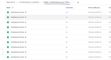 Todas Combinações da Lotofácil Em Planilha Excel