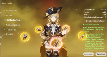 Conta Genshin Impact - Zhongli, Navia, Nahida, Mualani + 11