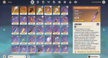 Conta AR 58 - 16 Personagem 5* - 6 Armas 5*