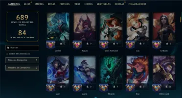 Bronze 4 com TODOS os Champs e 112 Skins ( ADC / JG / MID )