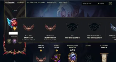 Bronze 4 com TODOS os Champs e 112 Skins ( ADC / JG / MID )