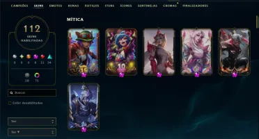 Bronze 4 com TODOS os Champs e 112 Skins ( ADC / JG / MID )