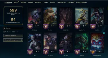 Bronze 4 com TODOS os Champs e 112 Skins ( ADC / JG / MID )