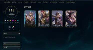 Bronze 4 com TODOS os Champs e 112 Skins ( ADC / JG / MID )