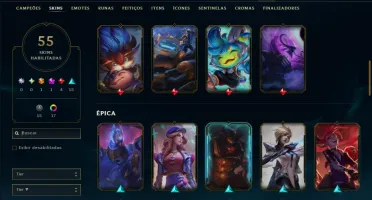 Prata 2 com 120 Champs e 54 Skins ( ADC / MID )
