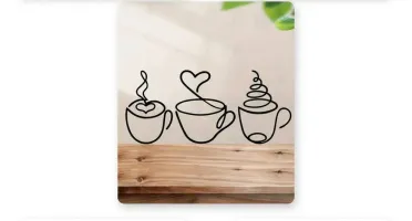 Kit 3 Xícaras Minimalistas em MDF para Cantinho do Café