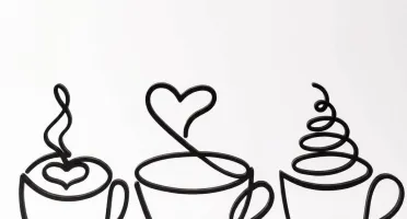 Kit 3 Xícaras Minimalistas em MDF para Cantinho do Café