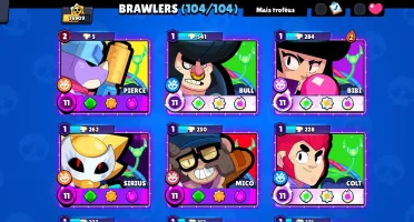 Conta brawl stars com todos os brawlers e com 75.000 troféu