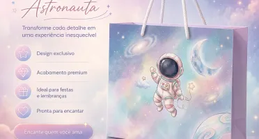 Kit 15 Sacolinhas Astronauta - Pegue e Monte