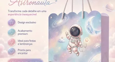 Kit 15 Sacolinhas Astronauta - Pegue e Monte