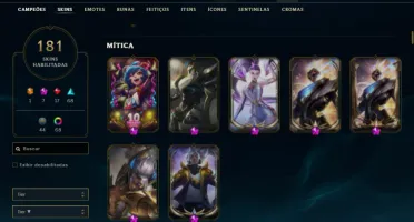 Conta De Lol Com 181 Skins, Esmeralda Level 691, Ja Foi D2