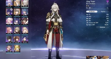 Conta Honkai Star Rail Seele + Jing Yuan + Bailu + Yanqing