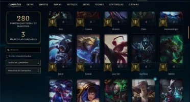 Conta ouro 4 (ex plat) com 49 skins e 88 champs