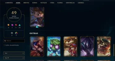 Conta ouro 4 (ex plat) com 49 skins e 88 champs