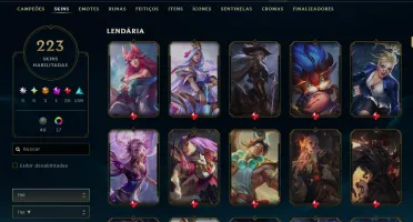 Unranked com 155 Champs e 223 Skins ( Sup / ADC / JG )