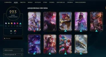Unranked com 155 Champs e 223 Skins ( Sup / ADC / JG )