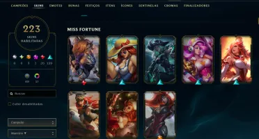 Unranked com 155 Champs e 223 Skins ( Sup / ADC / JG )