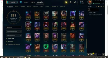 Conta LoL- SoloQ: Diamante IV - 133 campeões - 80 skins