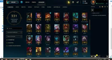 Conta LoL- SoloQ: Diamante IV - 133 campeões - 80 skins