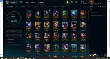 Conta LoL- SoloQ: Diamante IV - 133 campeões - 80 skins