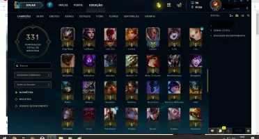 Conta LoL- SoloQ: Diamante IV - 133 campeões - 80 skins