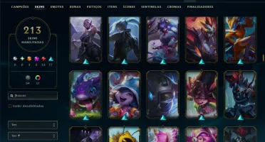 Unranked com 120 Champs e 213 Skins ( MAIN ADC )