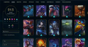 Unranked com 120 Champs e 213 Skins ( MAIN ADC )
