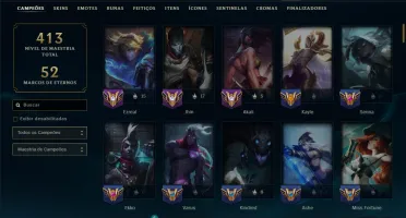 Unranked com 120 Champs e 213 Skins ( MAIN ADC )