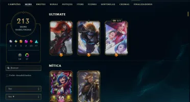 Unranked com 120 Champs e 213 Skins ( MAIN ADC )