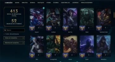 Unranked com 120 Champs e 213 Skins ( MAIN ADC )