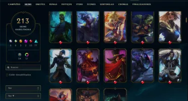 Unranked com 120 Champs e 213 Skins ( MAIN ADC )