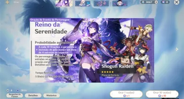 Conta genshin impact ar 55 6 personagens 5 estrelas