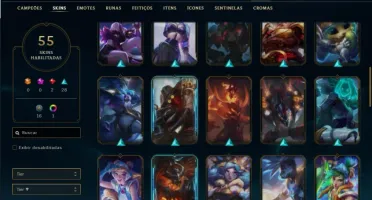 Conta ouro 4 com 125 Champs e 55 Skins + 2500 RP