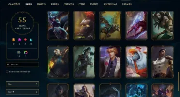 Conta ouro 4 com 125 Champs e 55 Skins + 2500 RP