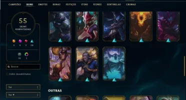 Conta ouro 4 com 125 Champs e 55 Skins + 2500 RP