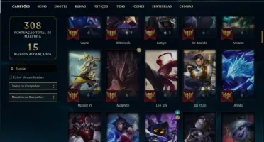 Conta ouro 4 com 125 Champs e 55 Skins + 2500 RP
