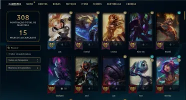 Conta ouro 4 com 125 Champs e 55 Skins + 2500 RP