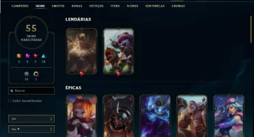 Conta ouro 4 com 125 Champs e 55 Skins + 2500 RP