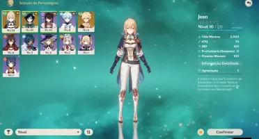 GENSHIN IMPACT CONTA INICIANTE VENTI 5* JEAN 5* BEIDOU 4*