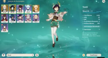 GENSHIN IMPACT CONTA INICIANTE VENTI 5* JEAN 5* BEIDOU 4*