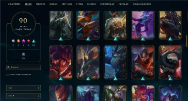 Prata 3 com TODOS os champs e 90 Skins ( Mais de 150 Jogos )