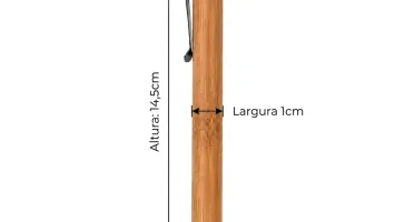 Caneta com Corpo Amadeirado e Tinta Azul