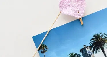 Varal de corações para fotos