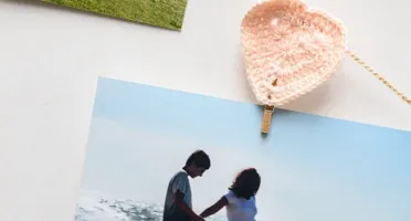 Varal de corações para fotos