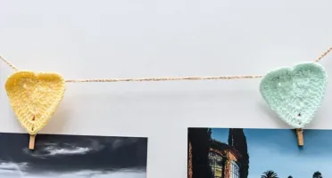 Varal de corações para fotos