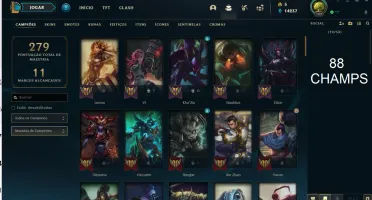 conta lol 90 skins