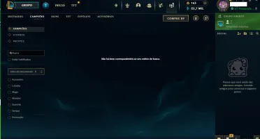 Conta lol mestre todos os champions 283 skins